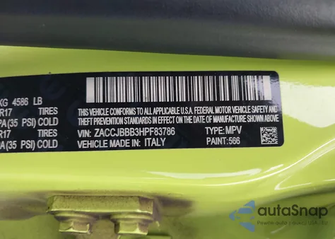 2017 Jeep Renegade Latitude 4X4 из США, поврежденный, VIN ZACCJBBB3HPF83786